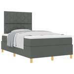 vidaXL Lit box spring avec matelas gris foncé petit double en tissu