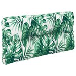 vidaXL Coussin de palette motif de feuilles 70x40x12 cm tissu