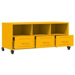 vidaXL Meuble TV jaune moutarde 100 5x39x43 5 cm acier laminé à froid