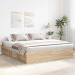 vidaXL Cadre de lit sans matelas chêne sonoma 200x200 cm