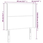 vidaXL Tête de lit avec oreilles Noir 83x16x118/128 cm Velours