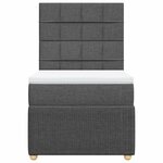 vidaXL Sommier à lattes de lit avec matelas Gris foncé 90x200 cm Tissu