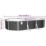 vidaXL Piscine ovale avec parois en acier 610x360x120 cm Blanc