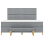 vidaXL Lit Box Spring avec matelas et banc Gris clair 180x200 cm Tissu