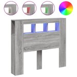 vidaXL Tête de lit à LED sonoma gris 120x18 5x103 5 cm bois ingénierie