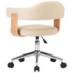 vidaXL Chaises pivotantes à manger lot de 4 crème similicuir