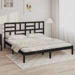 vidaXL Cadre de lit sans matelas noir bois massif 200x200 cm
