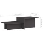 Vidaxl table basse gris 111 5x50x33 cm bois d'ingénierie