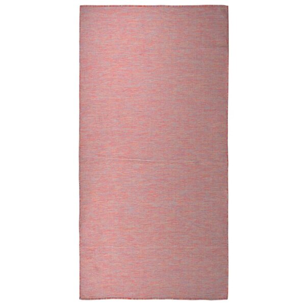 vidaXL Tapis à tissage plat d'extérieur 100x200 cm Rouge