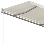 vidaXL Auvent manuel rétractable avec poteaux 4x3 m Crème