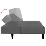 vidaXL Canapé-lit à 2 places gris foncé velours