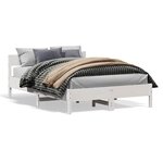 vidaXL Cadre de lit sans matelas blanc 150x200 cm bois de pin massif