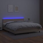 vidaXL Sommier à lattes de lit avec matelas LED Cappuccino 180x200 cm