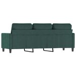 vidaXL Canapé à 3 places Vert foncé 180 cm Velours