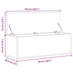 vidaXL Boîte de rangement gris béton 102x35x35 cm bois d'ingénierie