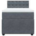 vidaXL Sommier à lattes de lit et matelas Gris foncé 90x190 cm Velours