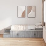 vidaXL Lit de rangement Gris Sonoma 90x190 cm