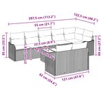 vidaXL Ensemble de canapé de jardin 8 pièces avec coussins brun en rattan synthétique