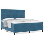 Lit Box Spring vidaXL avec Matelas Bleu Foncé Super King en Velours