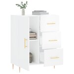 vidaXL Buffet Blanc brillant 69 5x34x90 cm Bois d'ingénierie