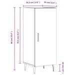vidaXL Buffet Gris béton 34 5x34x90 cm Bois d'ingénierie