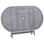 vidaXL Mobilier à dîner de jardin 9 Pièces Bois d'acacia massif Gris