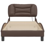 vidaXL Cadre de lit avec LED sans matelas marron 90x200 cm