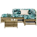 vidaXL Salon de jardin 5 Pièces avec coussins bois de pin imprégné