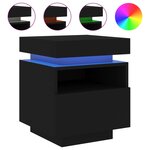 vidaXL Armoires de chevet avec lumières LED 2 Pièces noir 40x39x48 5 cm