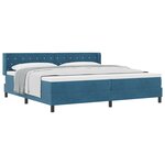 Lit à ressort vidaXL avec matelas bleu foncé 200x200 cm en velours