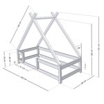 Lit cabane enfant TAHUKA 80 x 180 vert sauge