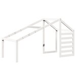 vidaXL Lit superposé et échelle et toit blanc 90x200cm bois pin massif
