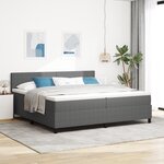 vidaXL Lit à sommier box avec matelas & lumière LED gris 200x200 cm tissu en velours côtelé