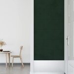 vidaXL Panneaux muraux 12 Pièces Vert foncé 30x30 cm Velours 1 08 m²