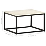 vidaXL Table basse Blanc 60x60x35 cm Pierre véritable texture marbre