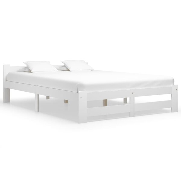 vidaXL Cadre de lit Blanc Bois de pin massif 120x200 cm