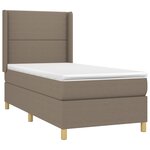 vidaXL Sommier à lattes de lit matelas LED Marron foncé 90x200cm Tissu