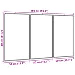 vidaXL Tableau blanc magnétique pliable 150x80x1 7 cm aluminium