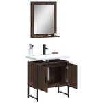 vidaXL Ensemble d'armoires de salle de bain 2 Pièces chêne marron