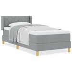 vidaXL Lit à Ressorts avec Matelas Gris clair 100x200 cm Tissu