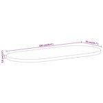 vidaXL Dessus de table 100x50x3 8cm ovale bois massif de manguier brut