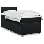 vidaXL Sommier à lattes de lit et matelas Noir 80x200 cm Tissu