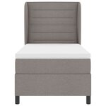 vidaXL Lit à Ressorts avec Matelas en Taupe  100x200 cm  Tissu