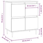 vidaXL Buffet Blanc 60x35x70 cm Bois d'ingénierie