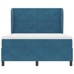 Lit box spring vidaXL avec matelas bleu foncé 140x200 cm en velours