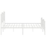 vidaXL Cadre de lit métal sans matelas et pied de lit blanc 180x200 cm