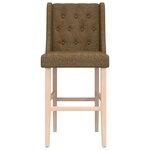 vidaXL Chaises de bar lot de 2 bois massif d'hévéa et tissu