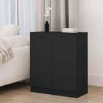 vidaXL Buffets 2 Pièces noir 30x30x70 cm bois d'ingénierie