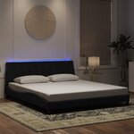 vidaXL Cadre de lit avec LED sans matelas noir 180x200 cm velours