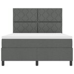 vidaXL Lit à sommier avec matelas & LED gris foncé 160x200 cm en tissu